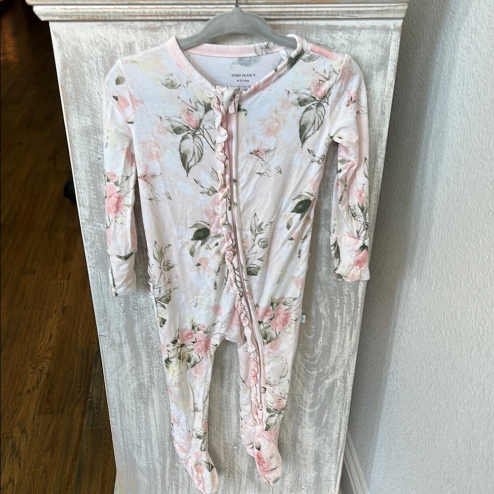 Posh Peanut Pink Floral Footie Pajamas